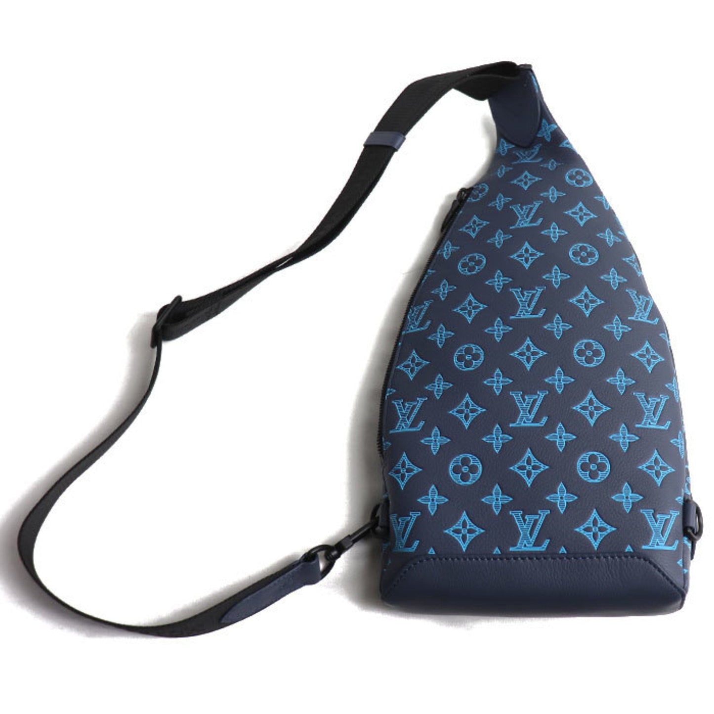 Louis Vuitton blue Navy Leather Pouch Sling Bag