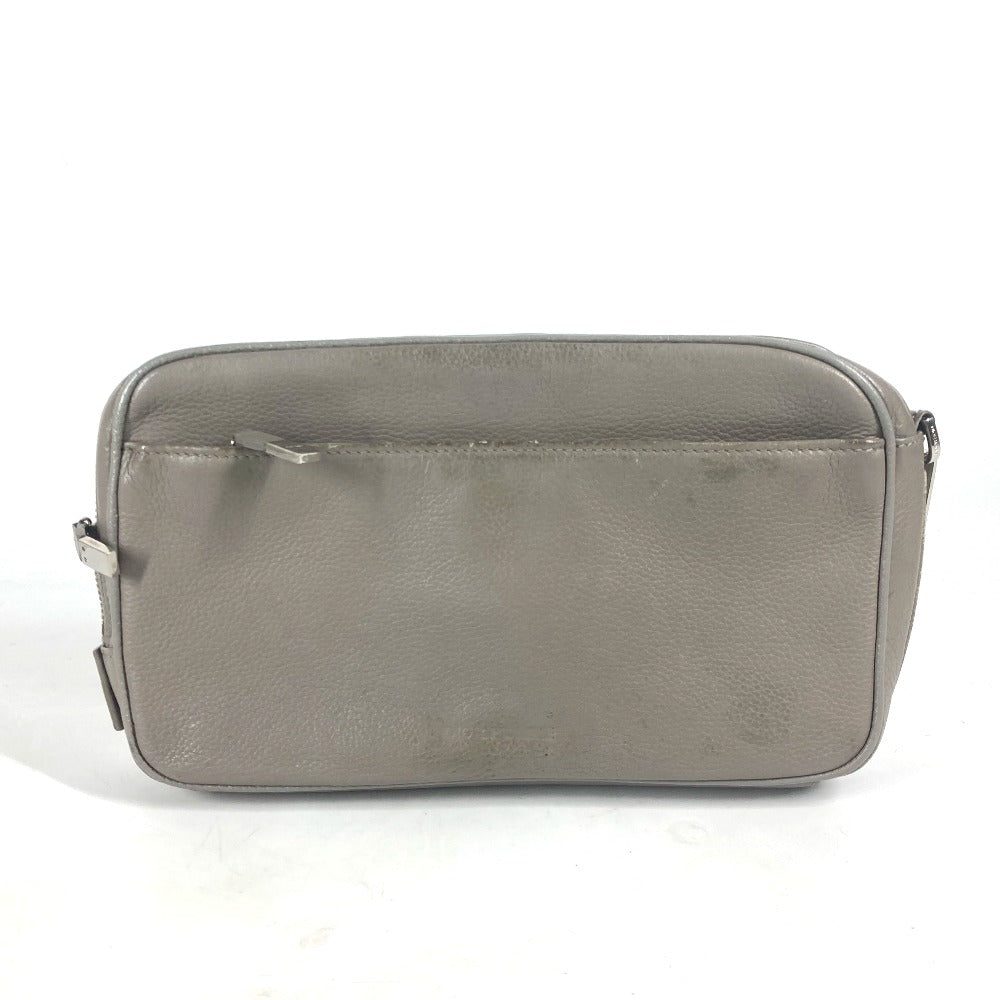 Dior business bag leather gray Pouch logo mens
