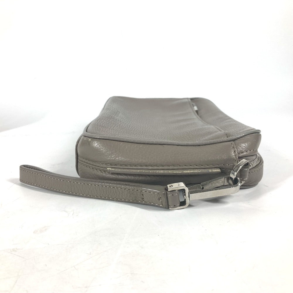 Dior business bag leather gray Pouch logo mens