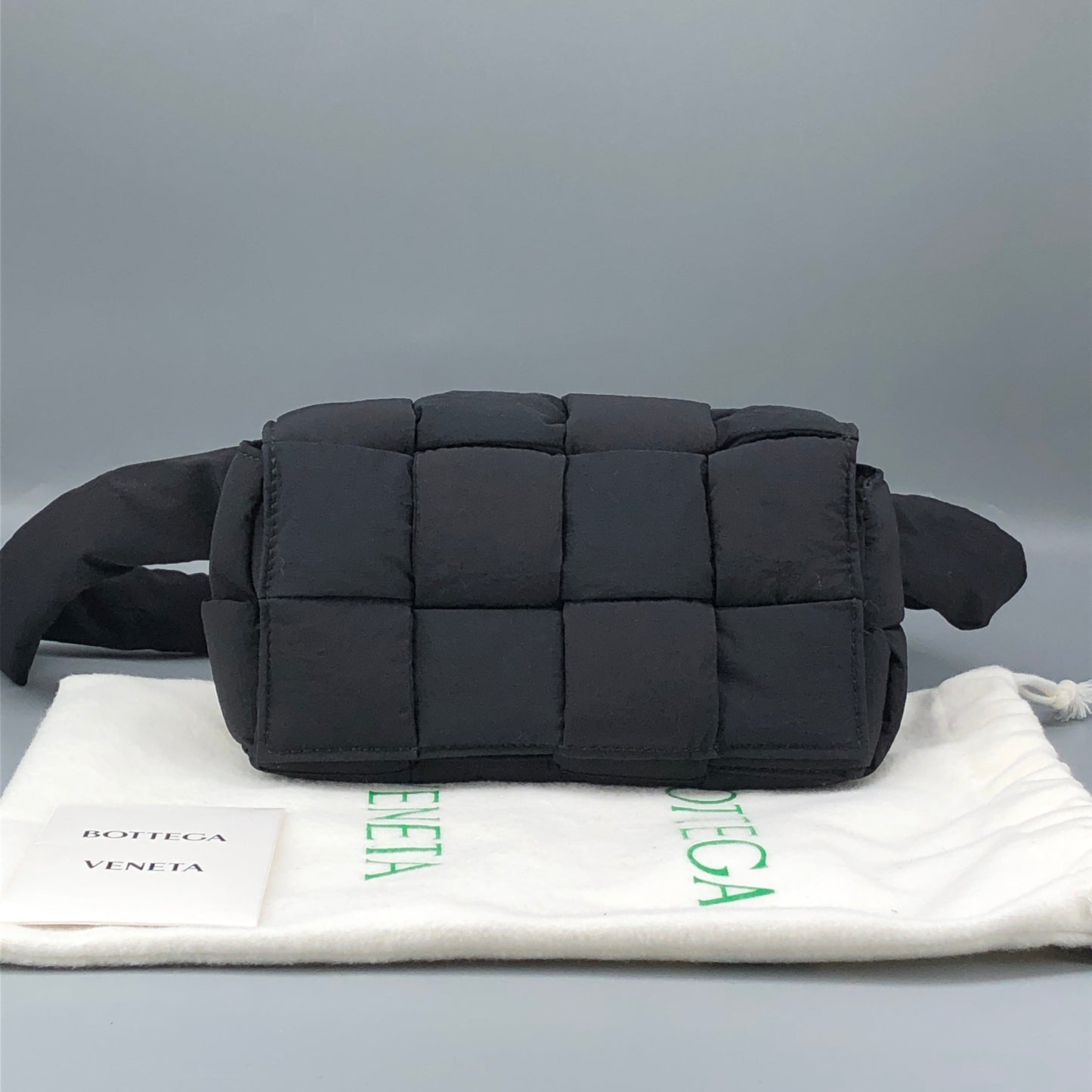 Bottega Veneta Intrecciato Padded Tech Cassette Mini Belt Bag Black