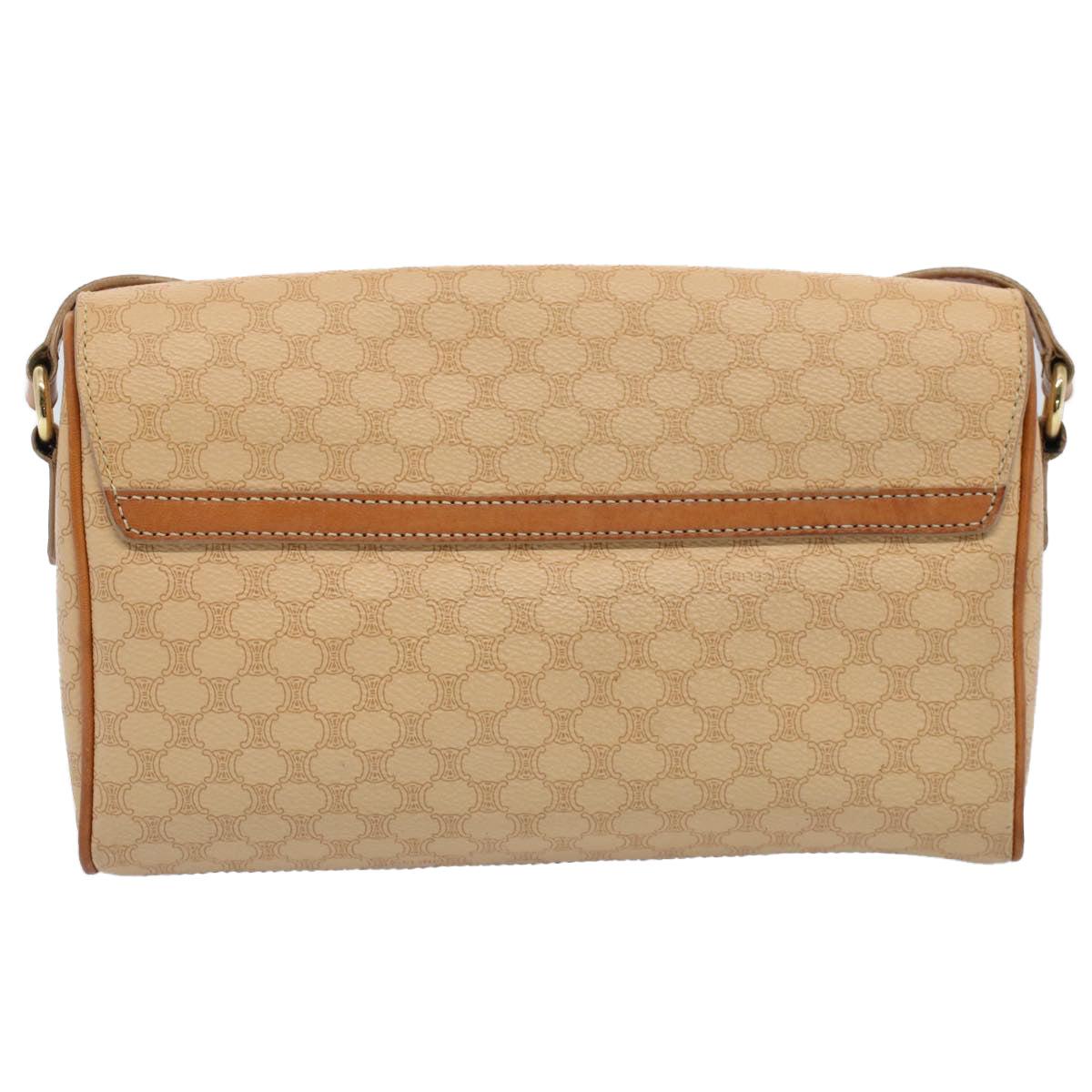 Luxury CELINE Macadam Canvas Shoulder Bag PVC Leather Beige 52441