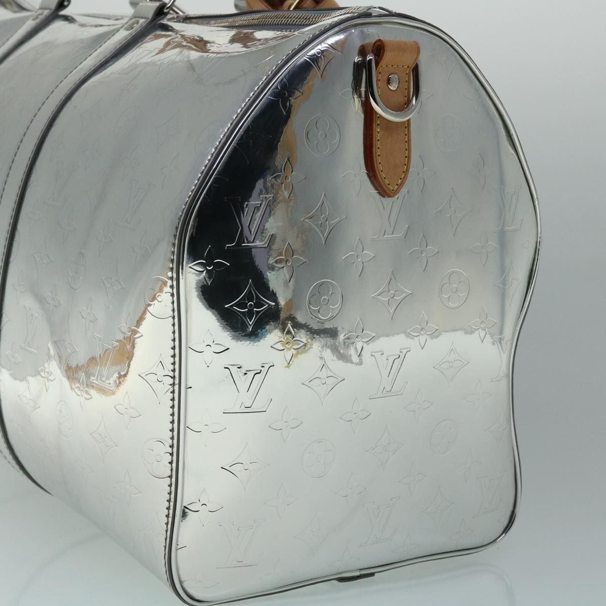LOUIS VUITTON Mirror Keepall Bandouliere 50 Bag Silver M45886 LV Auth 53414A