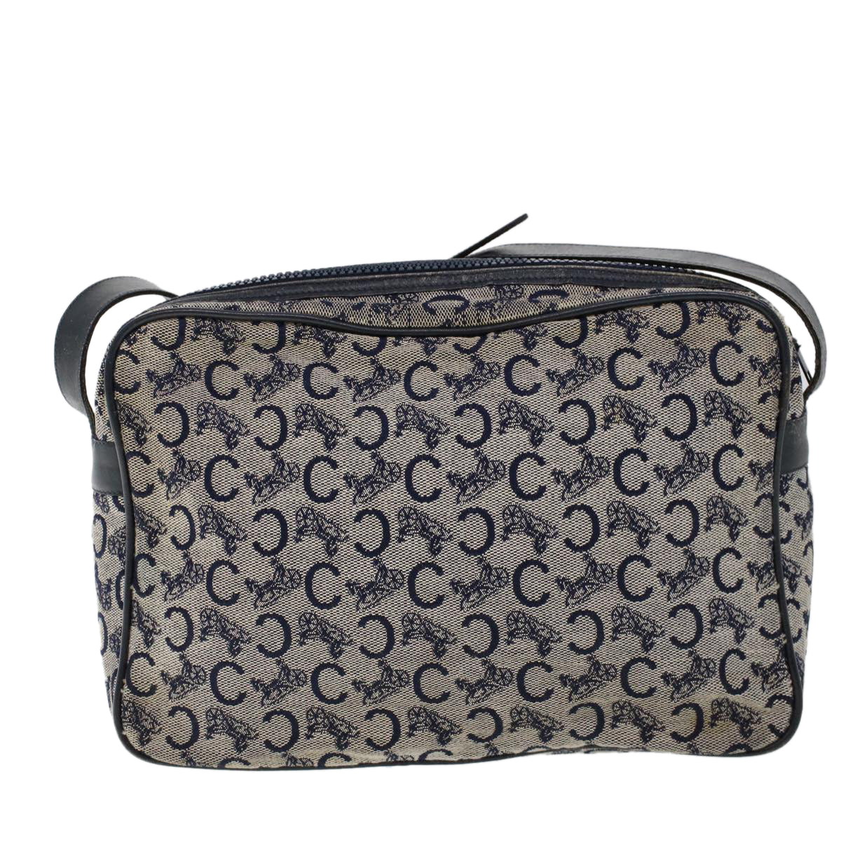Luxury CELINE C Macadam Canvas Shoulder Bag Navy 53733