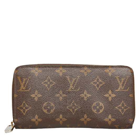Louis Vuitton Monogram Wallet Round Long Wallet M42616 Brown PVC Louis Vuitton