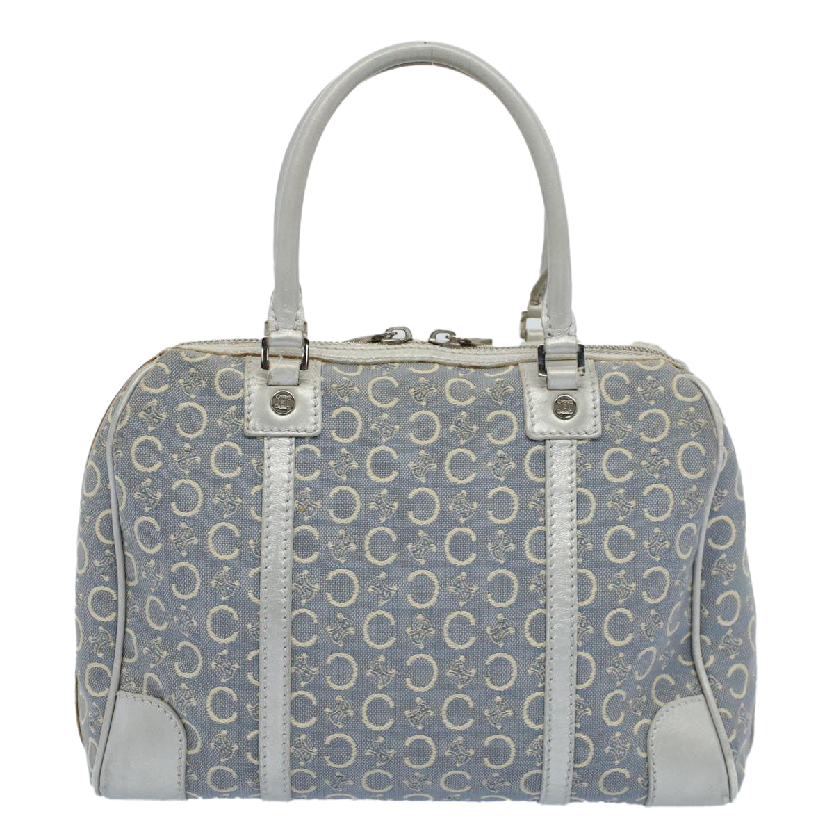Luxury CELINE C Macadam Canvas Hand Bag Light Blue 54505
