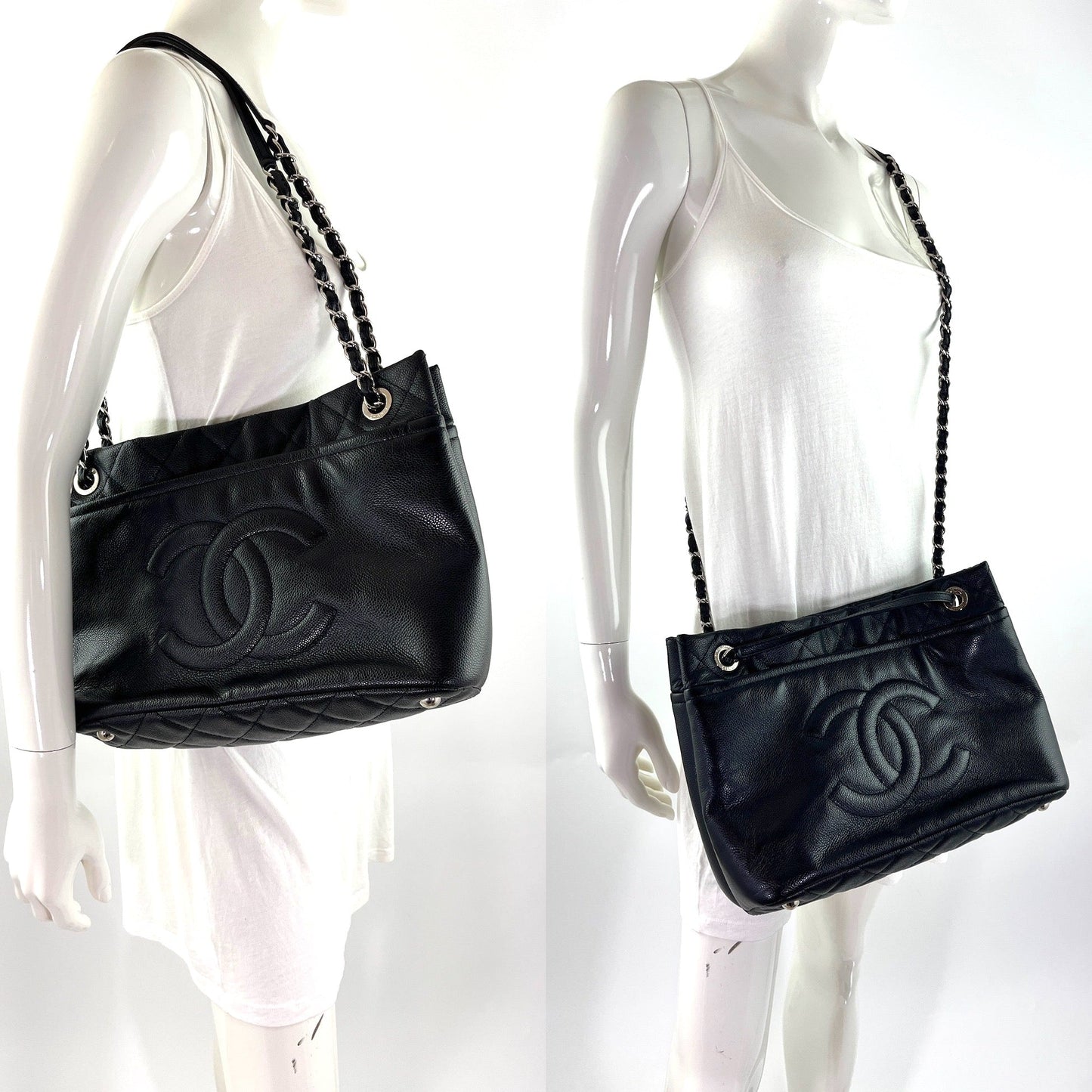Chanel Black Caviar Timeless Soft CC Tote Bag - Rovelle Bags