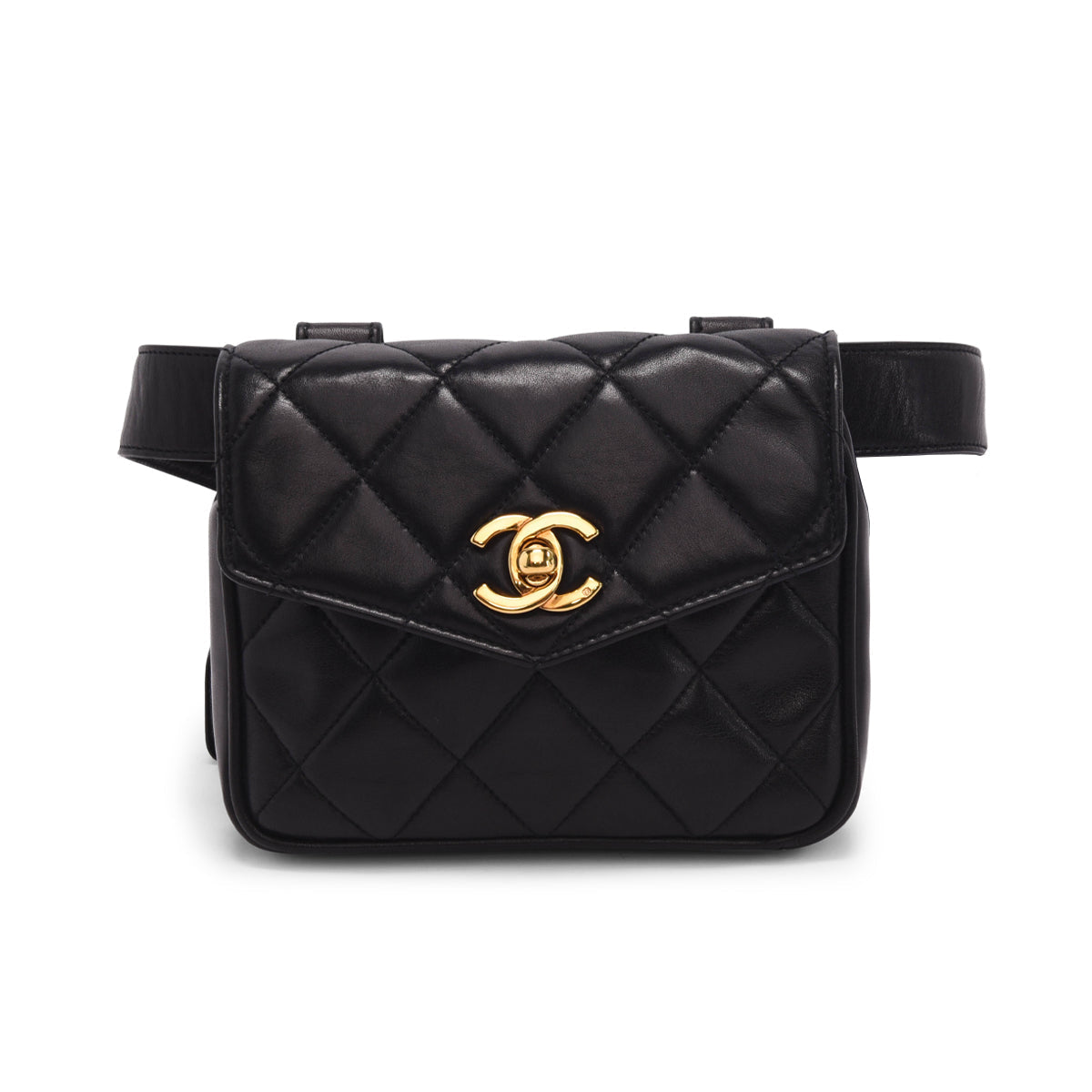 Chanel Black Quilted Lambskin Mini Belt Handbag - Rovelle Bags