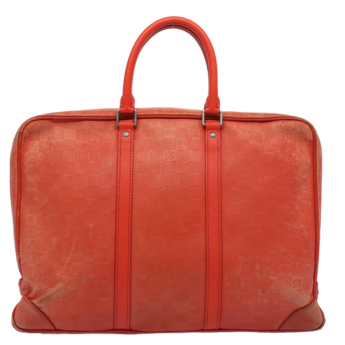 LOUIS VUITTON Damier Infini Porte Documents Voyage Bag Orange M56004 Auth 55372