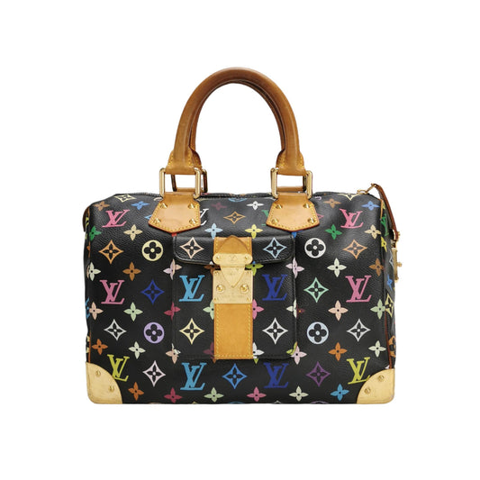 Louis Vuitton x Takashi Murakami Speedy 30 Lock Black Multicolor