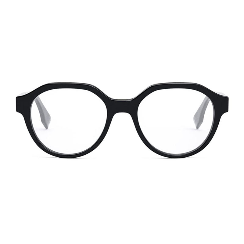 Fendi Eyeglasses Oval Full Rim, Black Frame and Clear Demo Lenses Lens FE50049I001