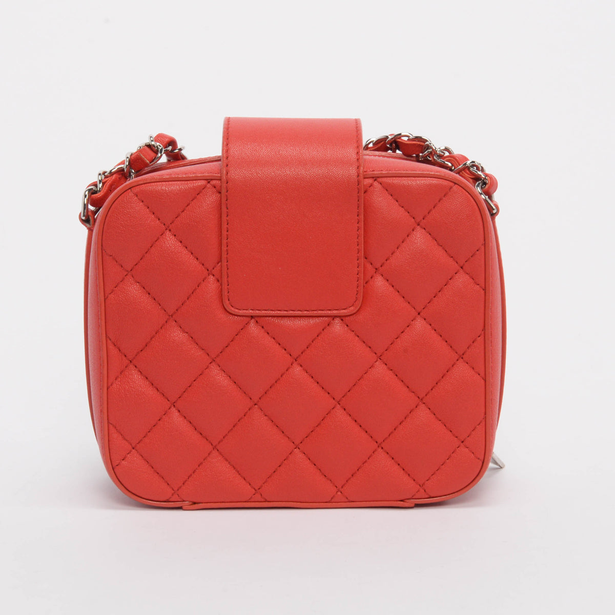 Chanel Red Quilted Leather Mini CC Camera Bag - Rovelle Bags