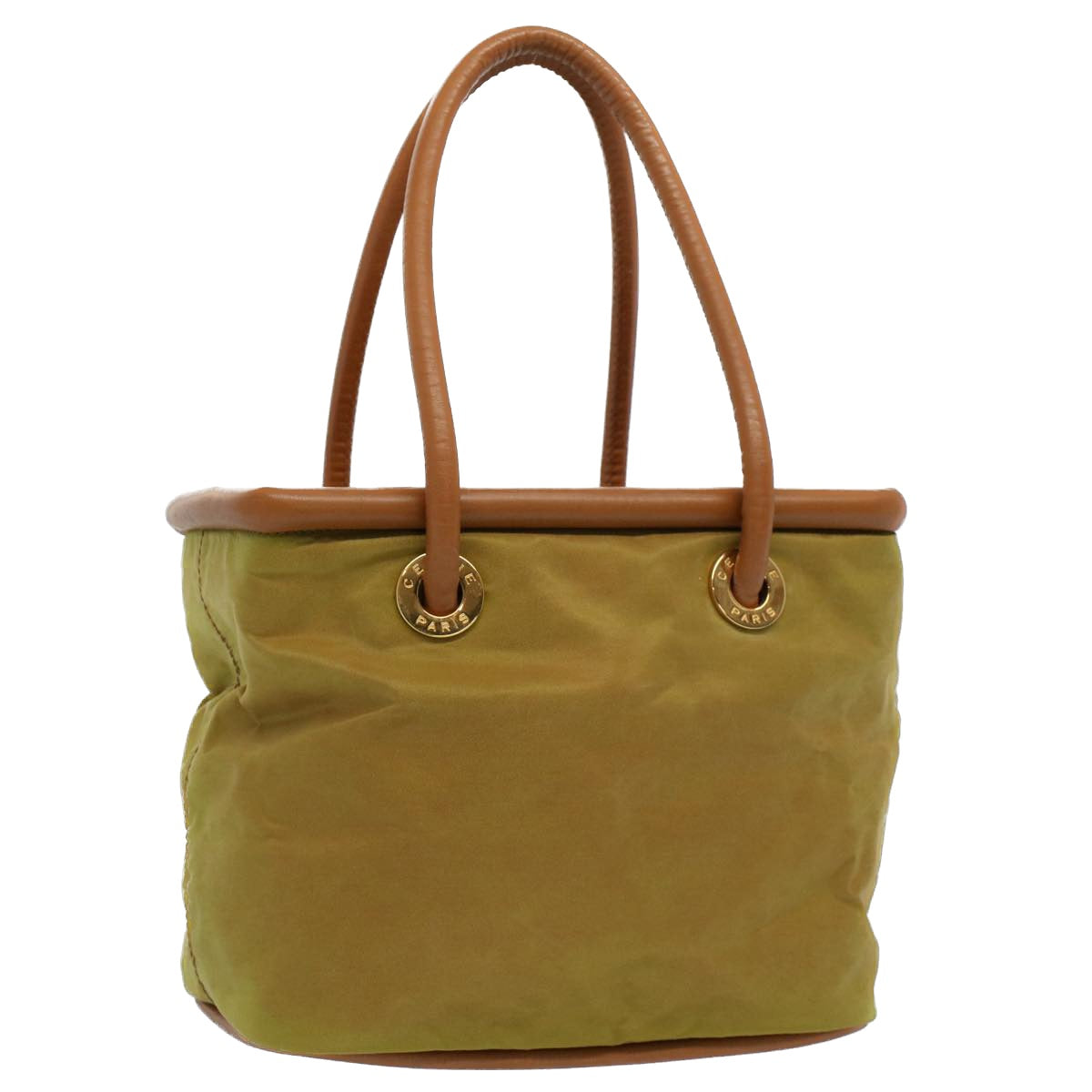 Luxury CELINE Hand Bag Nylon Leather Khaki 56308
