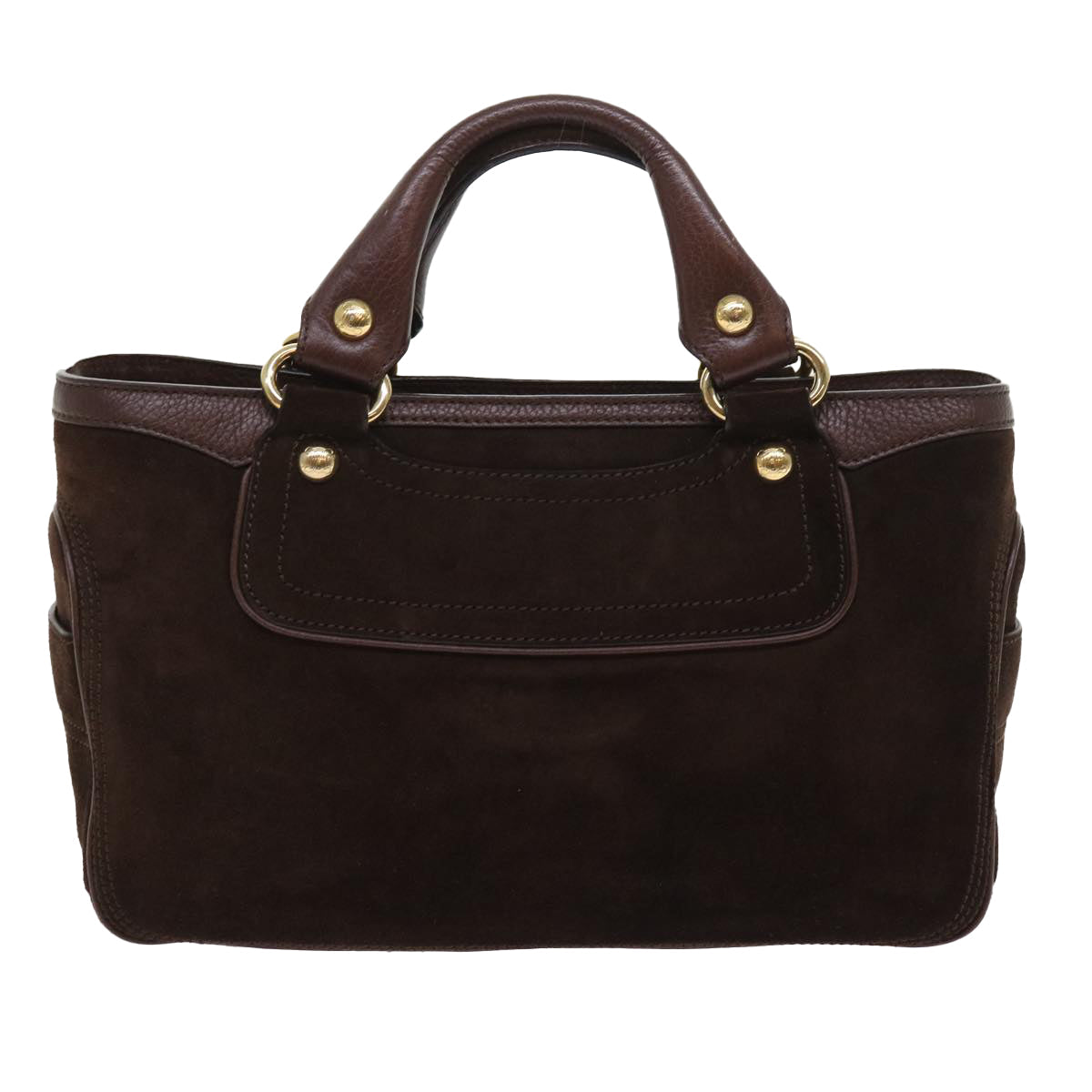 Luxury CELINE Hand Bag Suede Leather Brown 56762