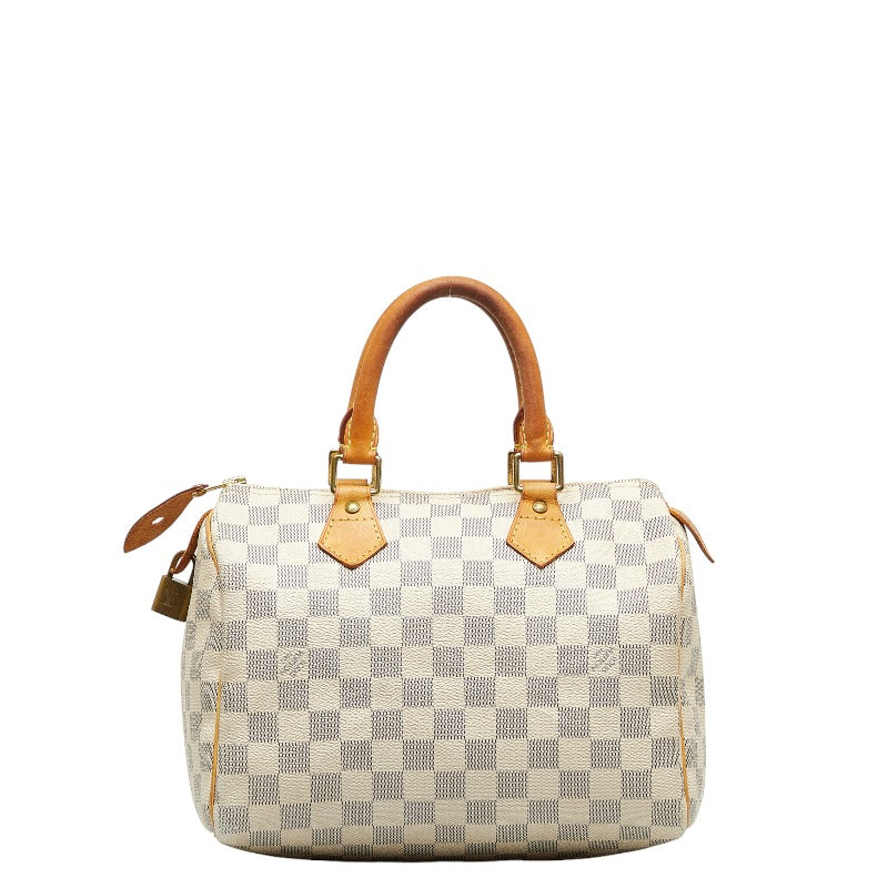 Louis Vuitton Damiere Azur Speed 25 Bag Mini Boston Bag N41371 White PVC Leather Louis Vuitton