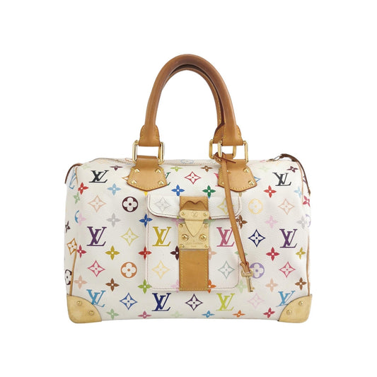 Louis Vuitton x Takashi Murakami Speedy 30 Lock White Multicolor