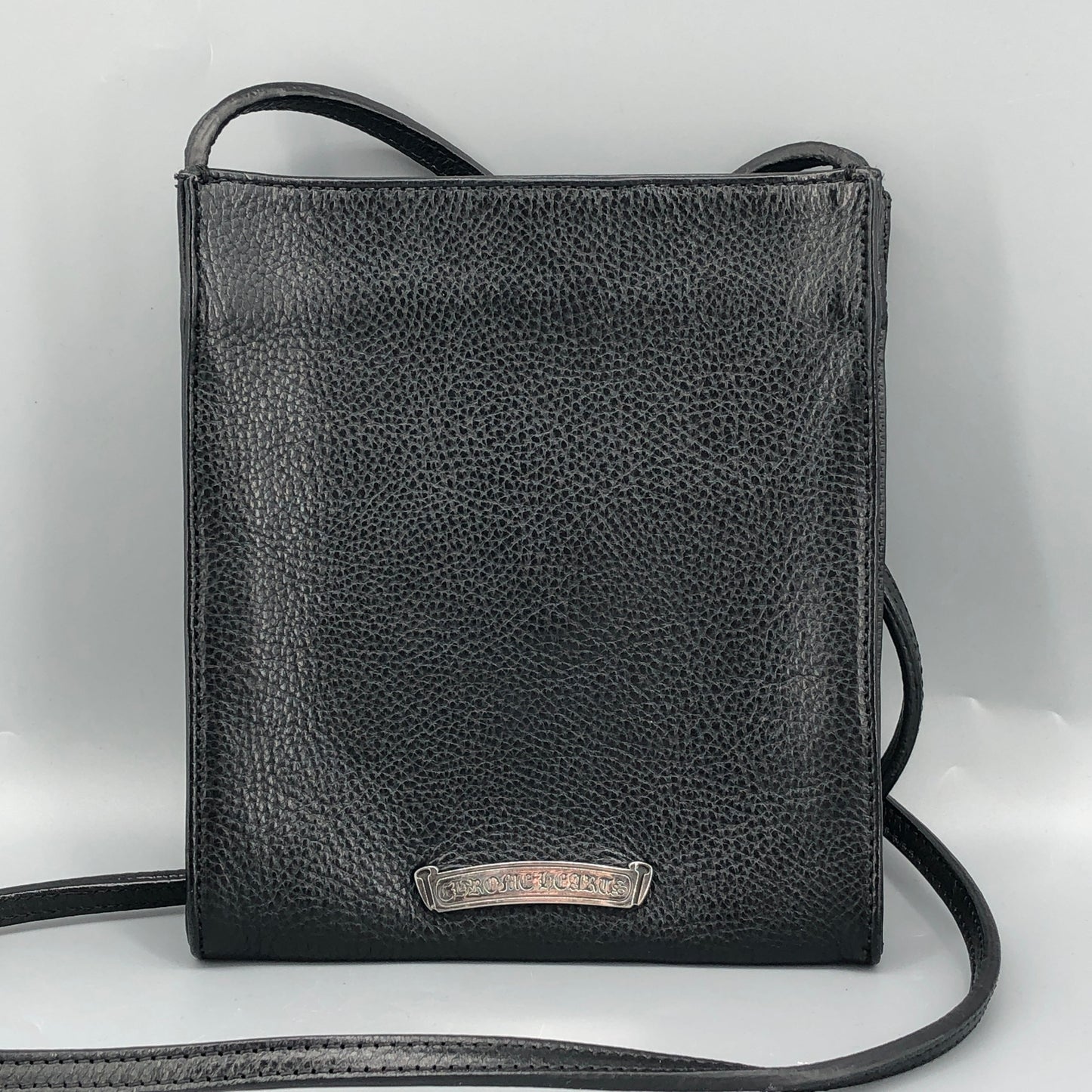 Chrome Hearts Cross Logo Leather Crossbody Bag Black