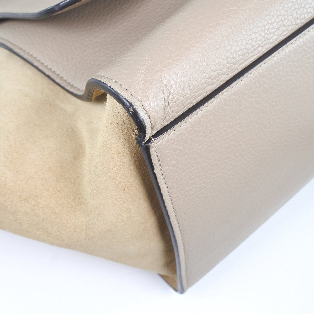 CELINE Handbag. Leather, Suede pink beige 2WAYShoulder Trapeze Women