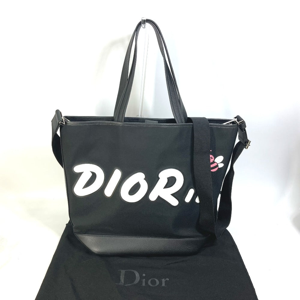 DIOR HOMME Tote Bag Nylon / leather black KAWS collaboration Japan limited Crossbody BEE bee logo mens