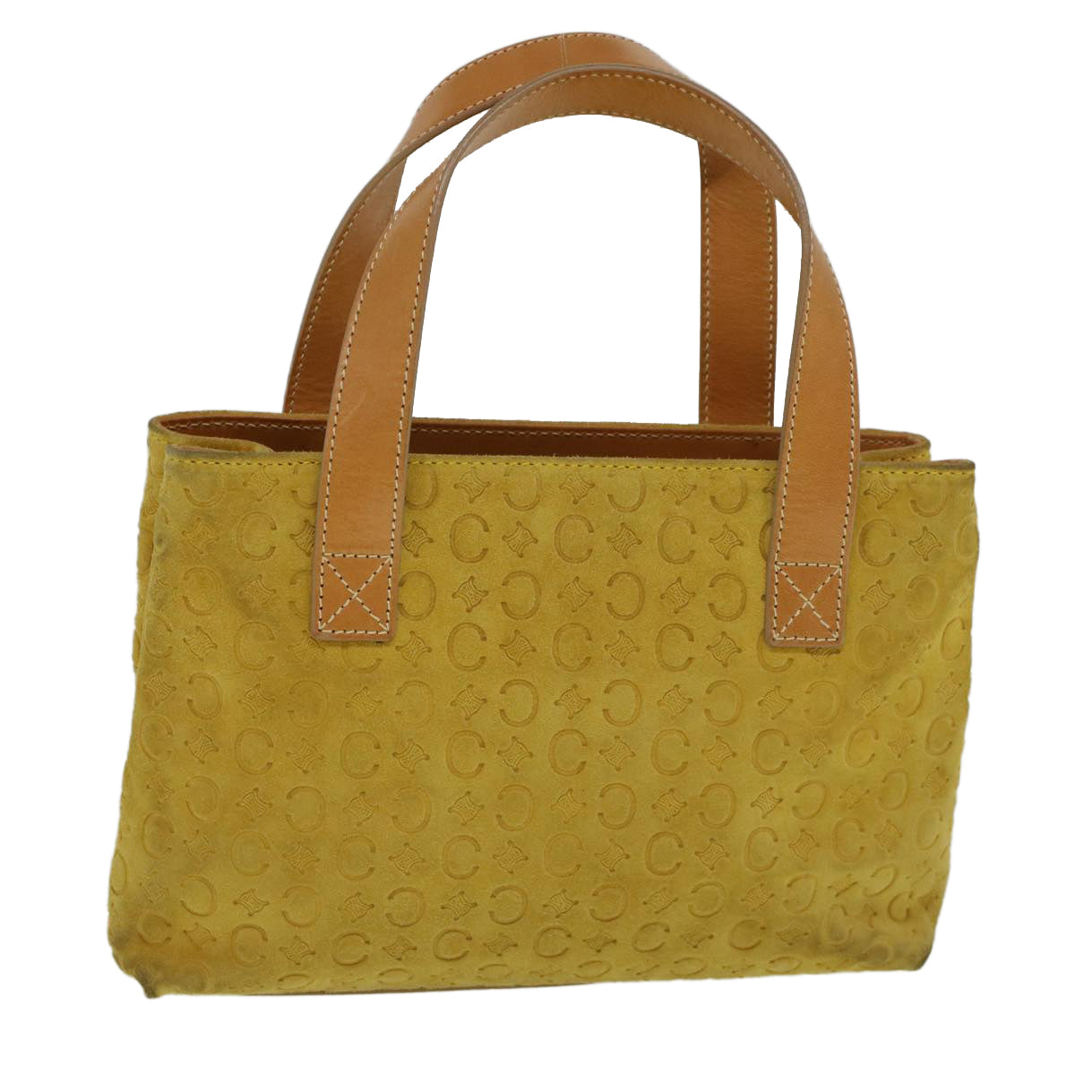 Luxury CELINE C Macadam Canvas Hand Bag Yellow 58815