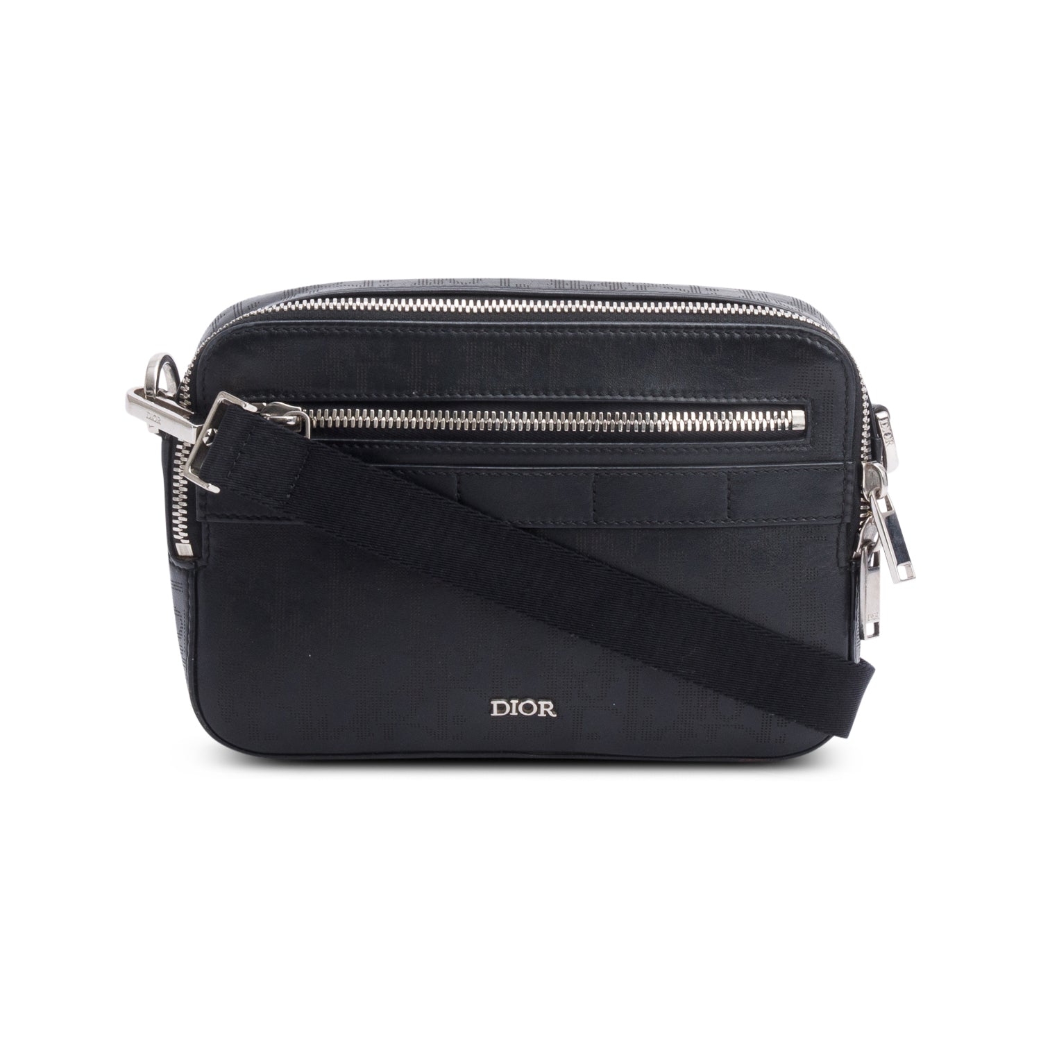 Christian Dior 2021 Black Oblique Galaxy Leather Safari Messenger Bag