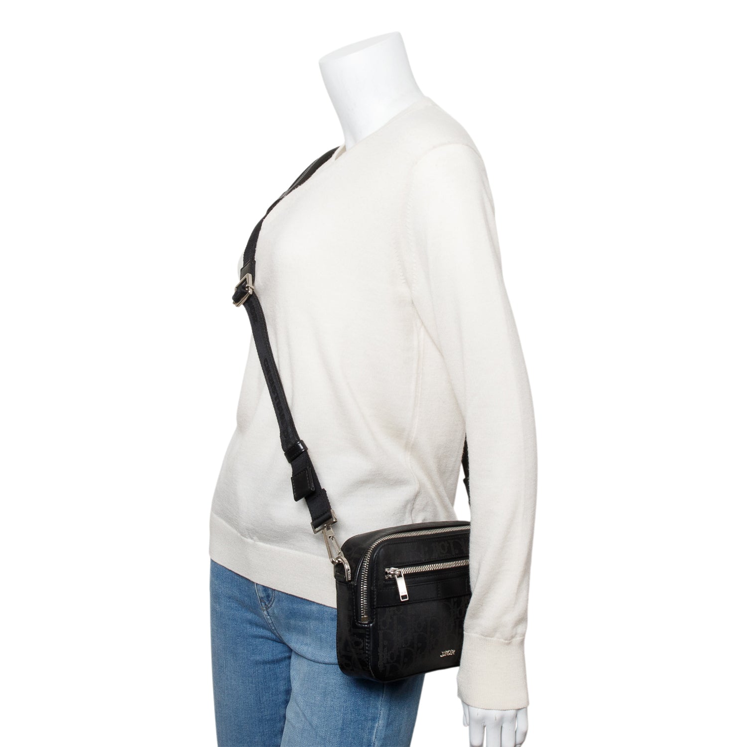Christian Dior 2021 Black Oblique Galaxy Leather Safari Messenger Bag