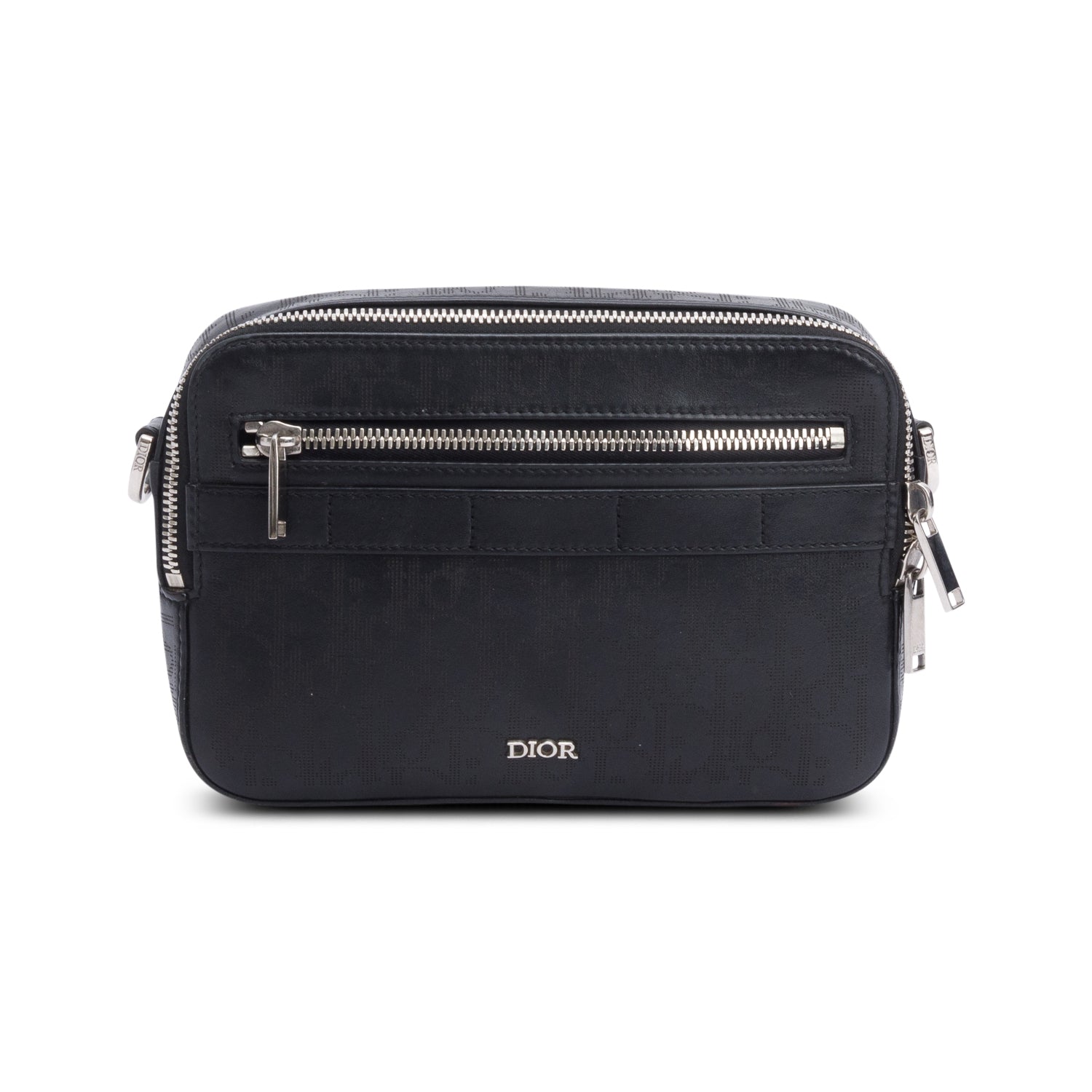 Christian Dior 2021 Black Oblique Galaxy Leather Safari Messenger Bag