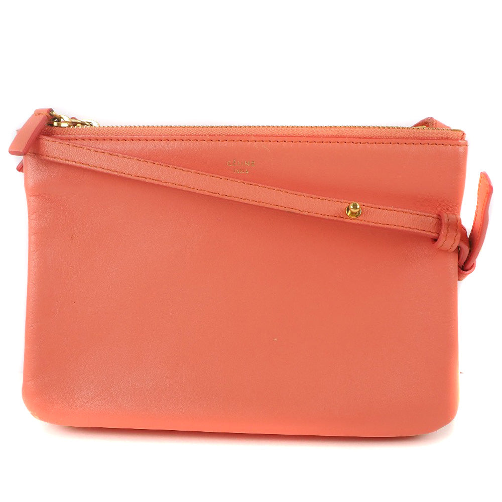 CELINE Shoulder Bag lambskin Coral pink Trios Mall Women