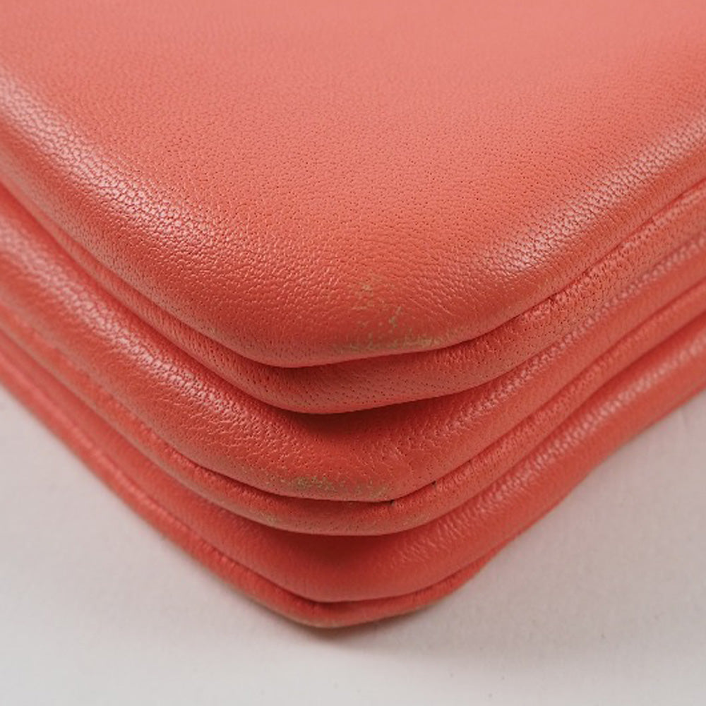 CELINE Shoulder Bag lambskin Coral pink Trios Mall Women