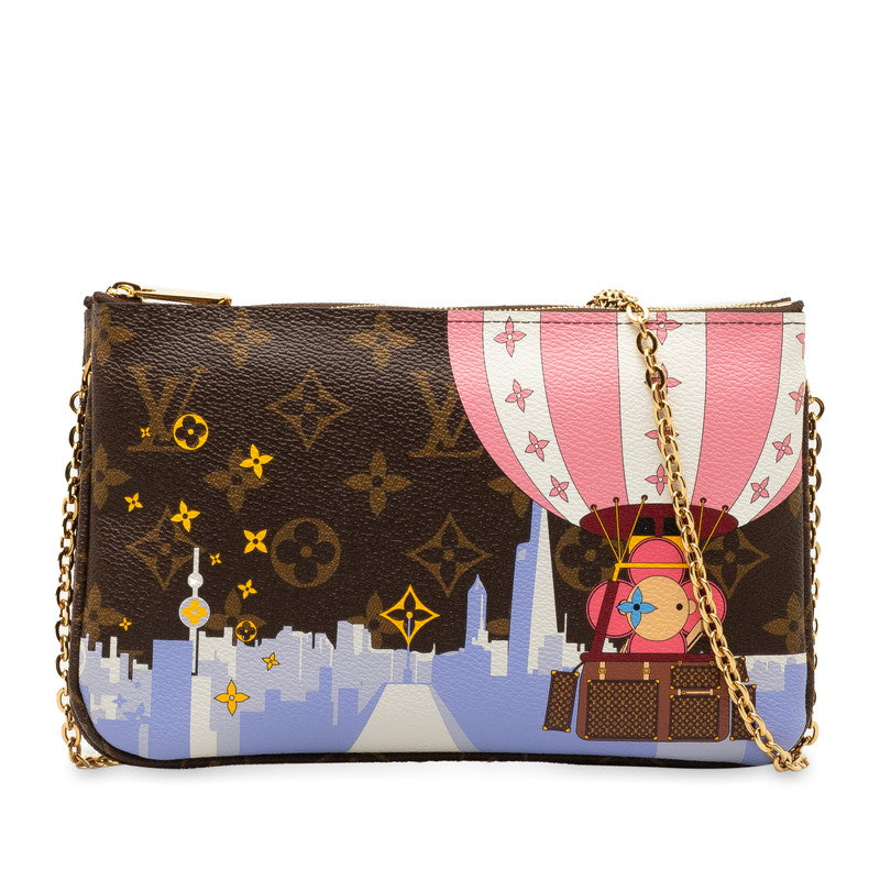 Louis Vuitton Monogram Pochette Double Vivienne Chain Shoulder Bag M68486 Brown Multicolor PVC Leather Louis Vuitton