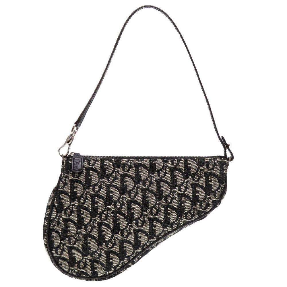Christian Dior Pouch canvas black Saddle pouch Trotter Women