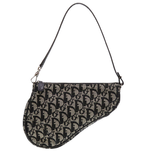 Christian Dior Pouch canvas black Saddle pouch Trotter Women