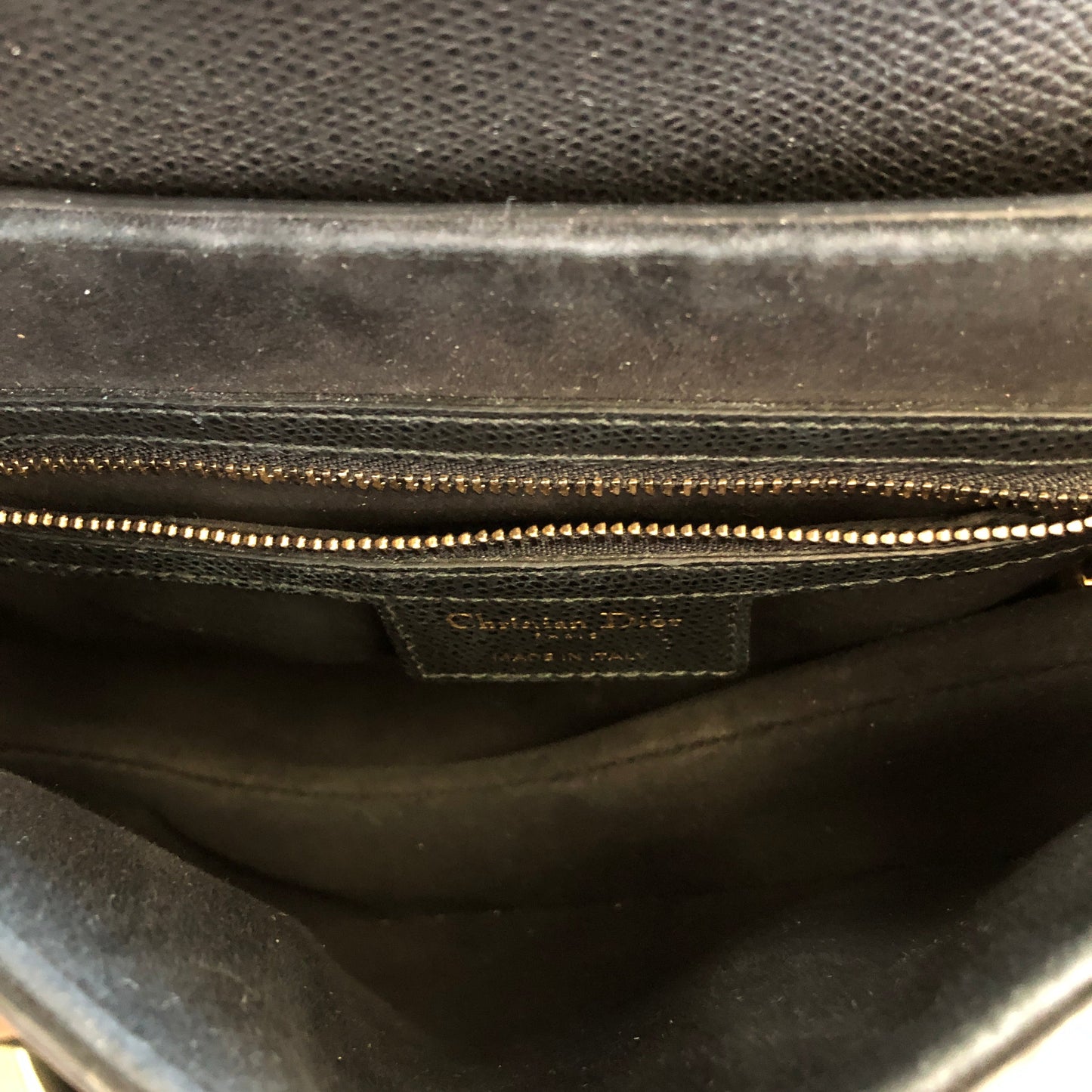 Christian Dior Saddle Medium Grained Calfskin Shoulder Bag Black + Extra Strap