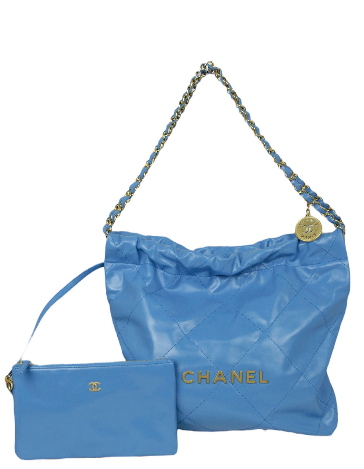 Chanel 2024 Blue Leather Quilted Chanel Tote Bag - Rovelle Bags