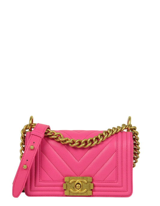 Chanel 2024C Fuchsia Neon Pink Caviar Handbag - Rovelle Bags