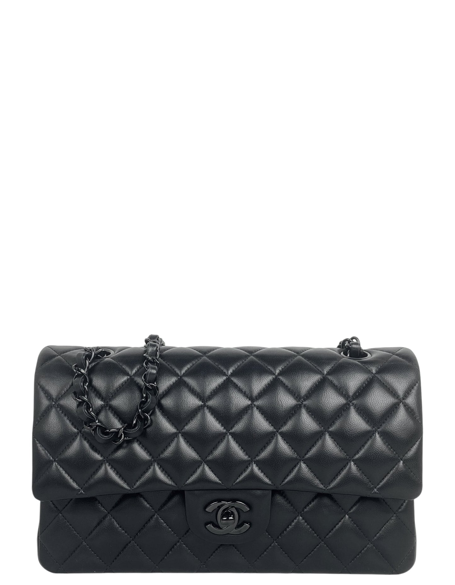 Chanel 2025 SO BLACK Lambskin Medium Flap Bag - Rovelle Bags