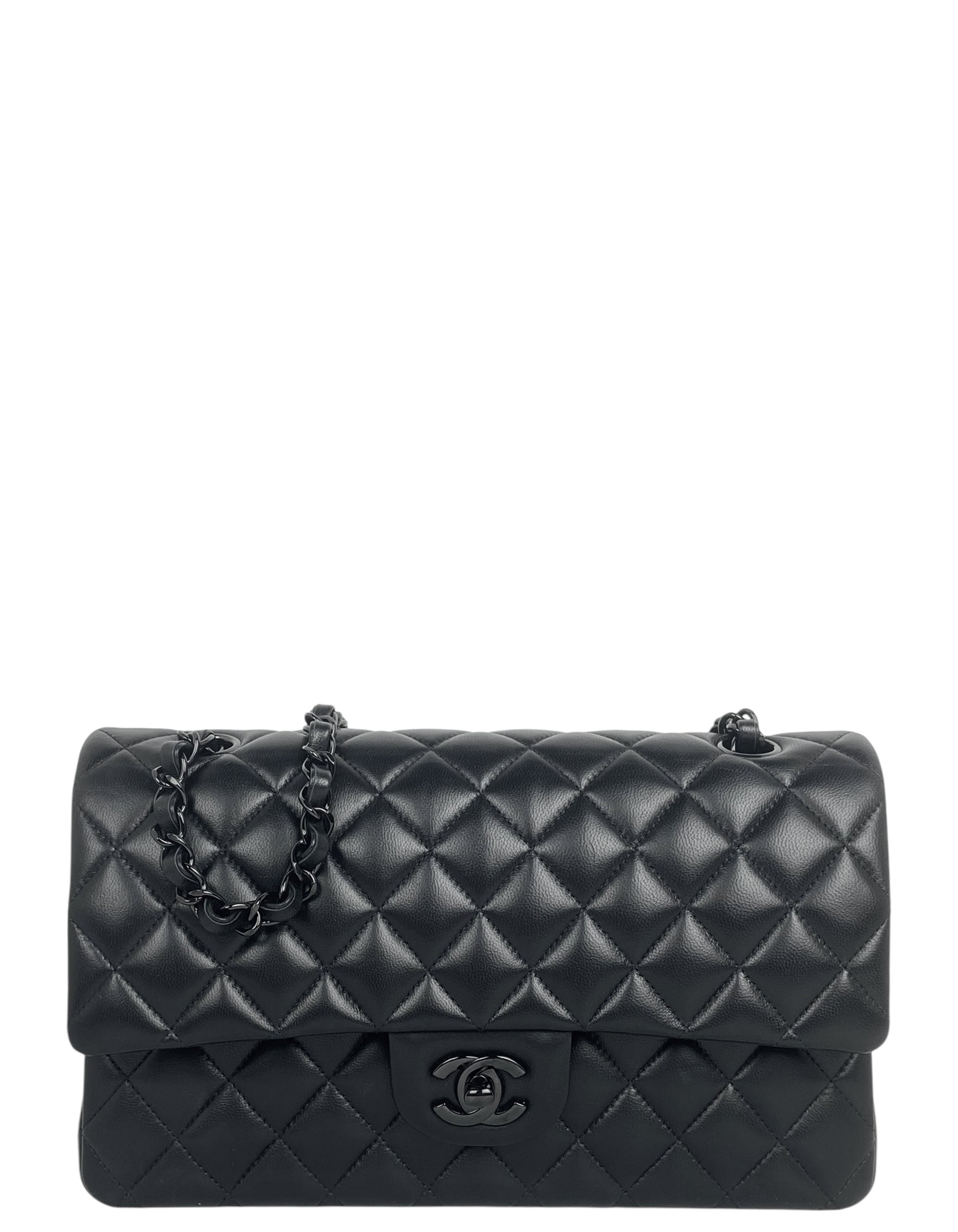Chanel 2025 SO BLACK Lambskin Medium Flap Bag - Rovelle Bags