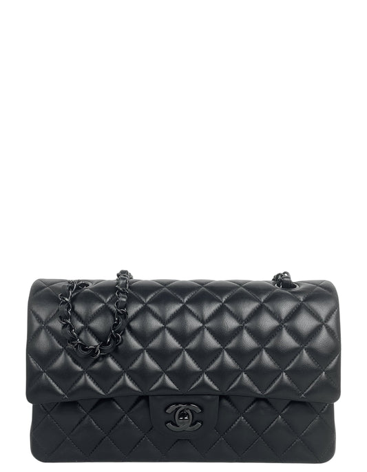 Chanel 2025 SO BLACK Lambskin Medium Flap Bag - Rovelle Bags