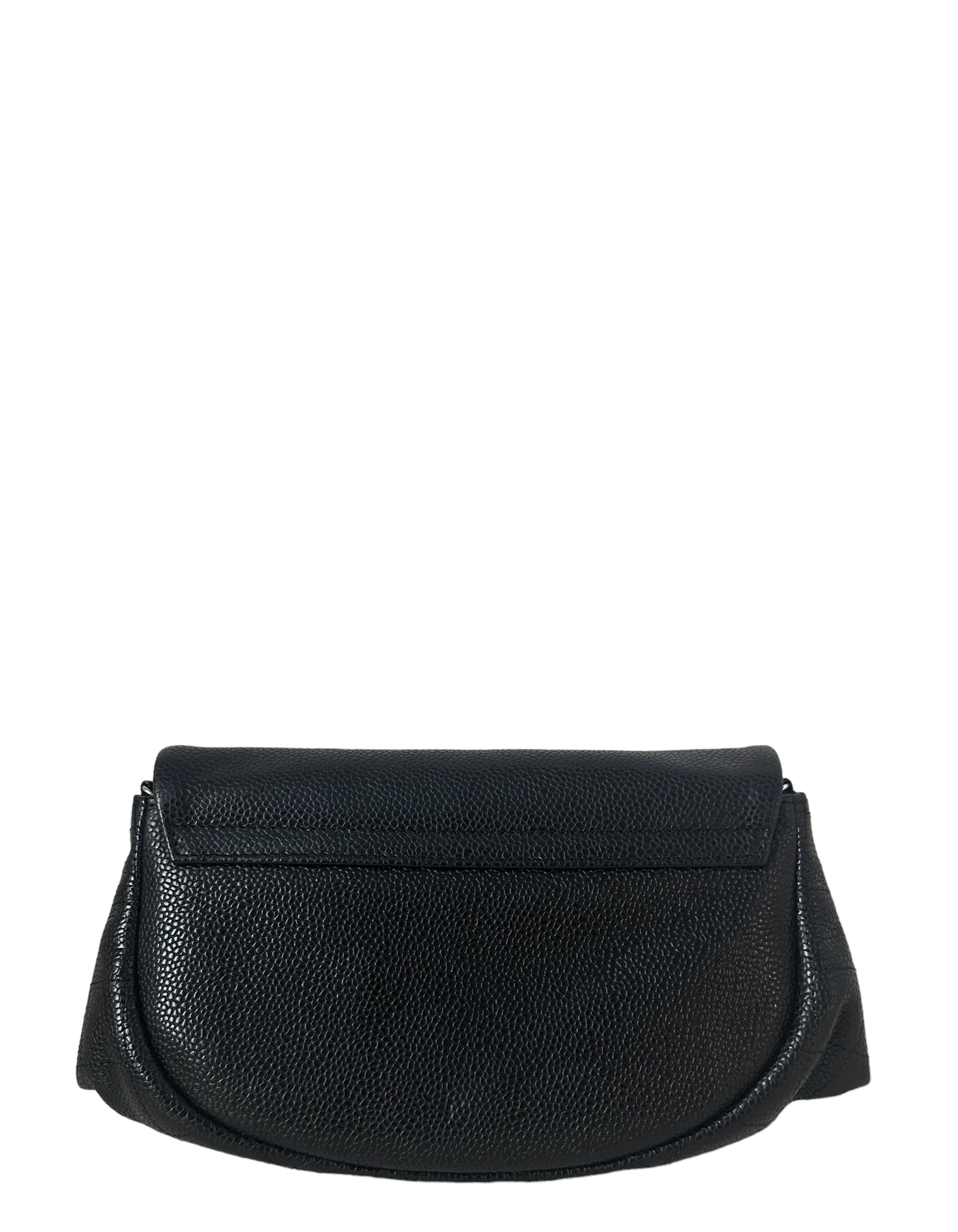 Chanel Black Caviar Leather Half Moon Crossbody Bag - Rovelle Bags