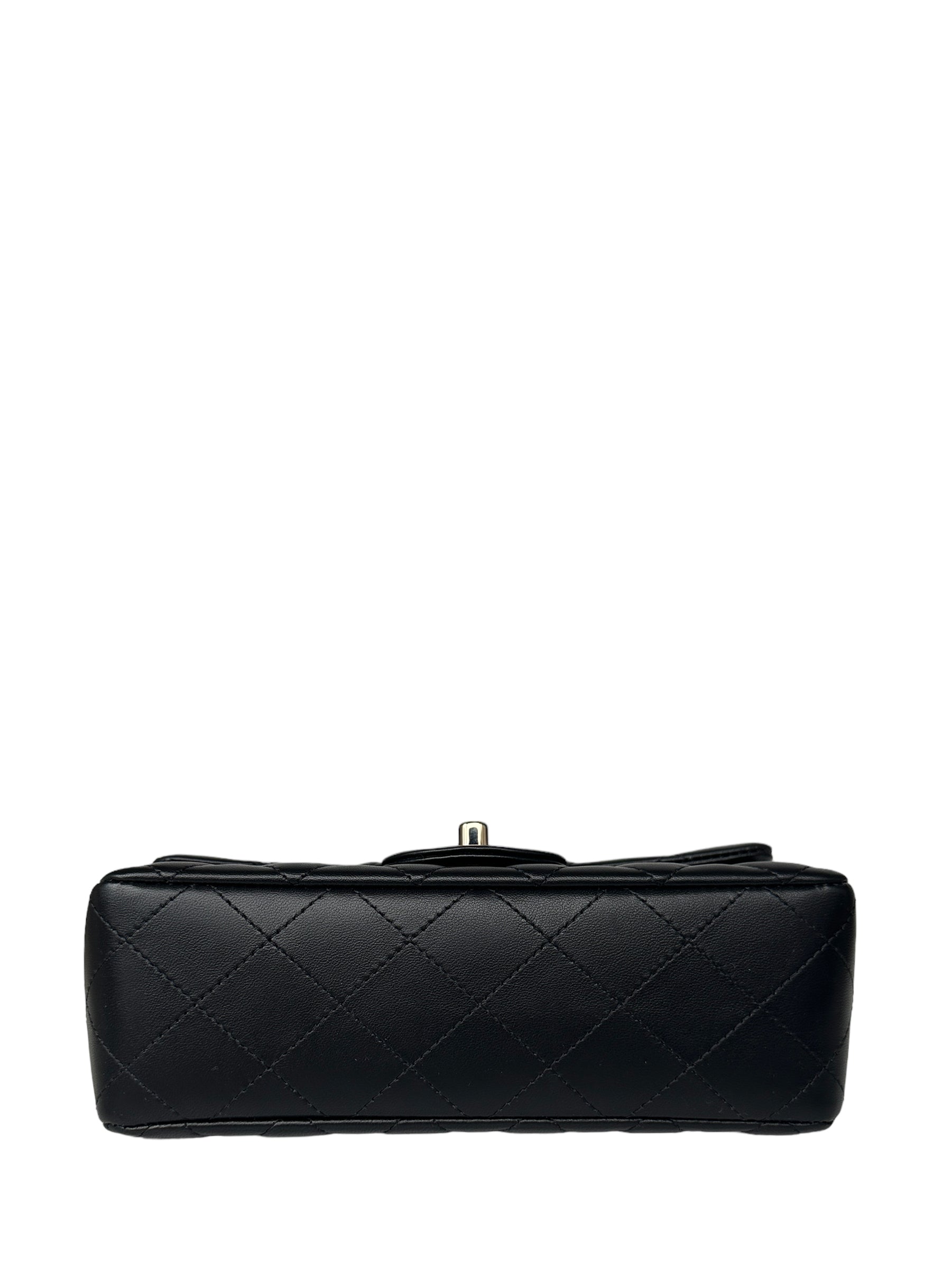 Chanel Black Lambskin Leather Quilted Rectangular Flap Bag - Rovelle Bags