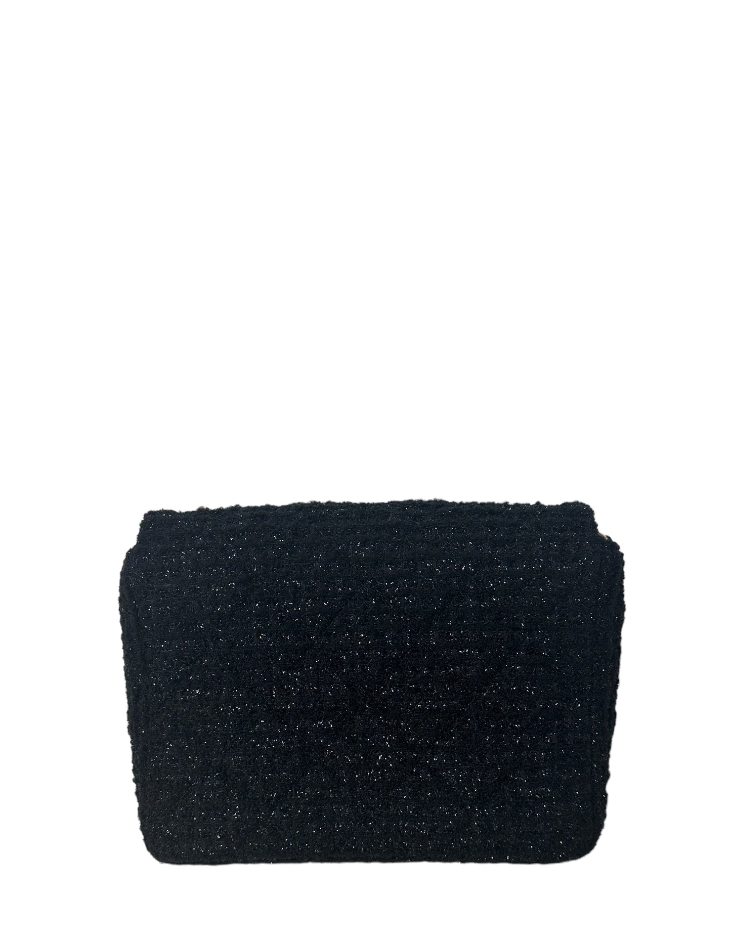 Chanel Black Square Tweed CC Flap Crossbody Bag - Rovelle Bags