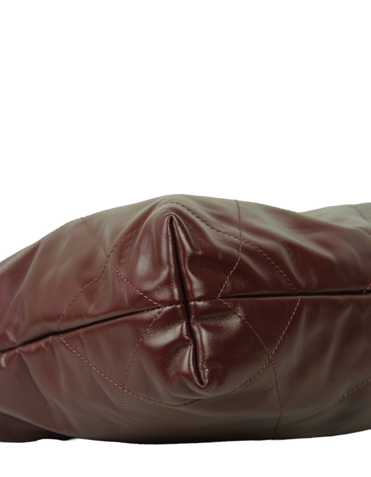 Chanel Burgundy Leather Quilted Chanel 22 Tote Bag - Rovelle Bags