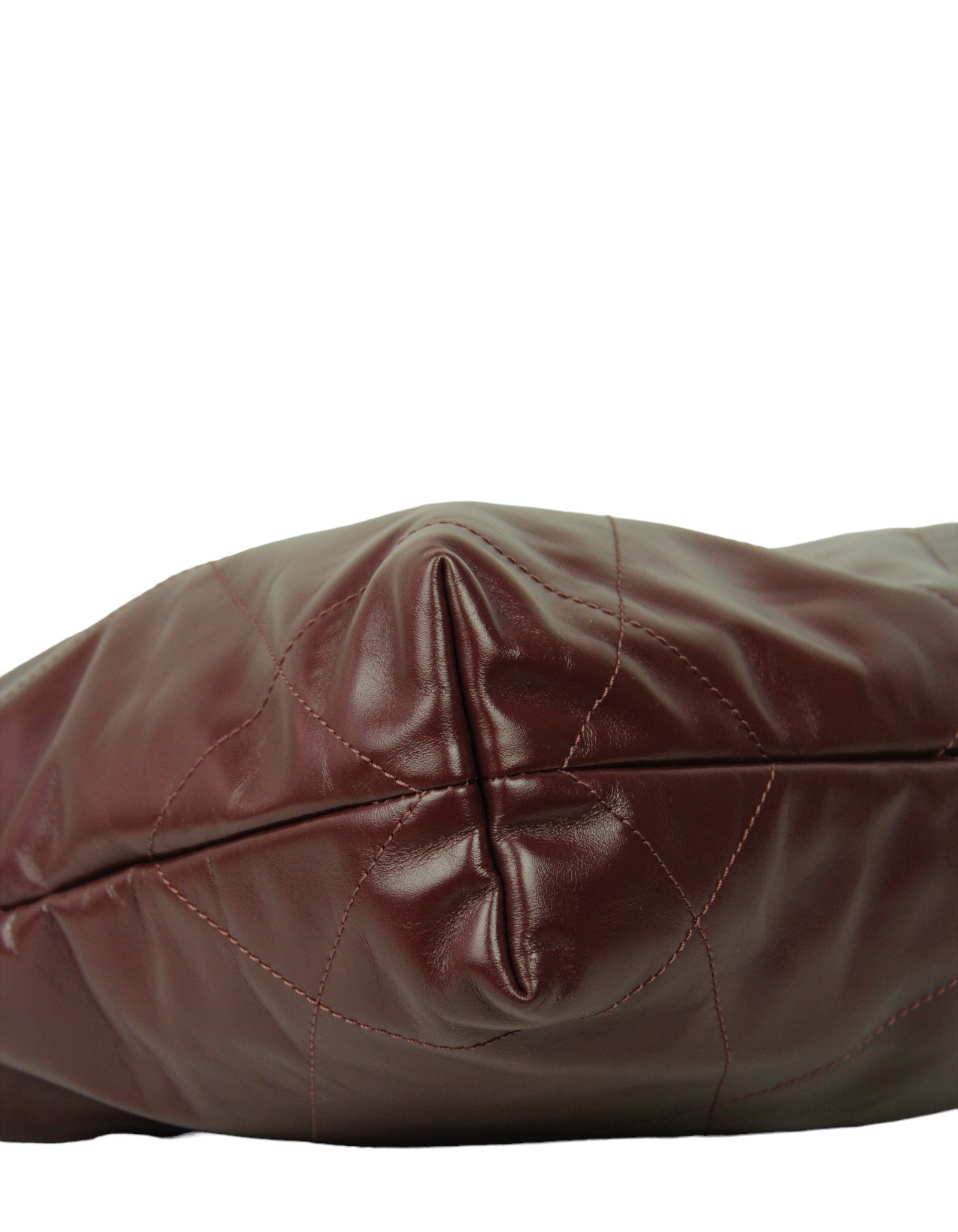 Chanel Burgundy Leather Quilted Chanel 22 Tote Bag - Rovelle Bags