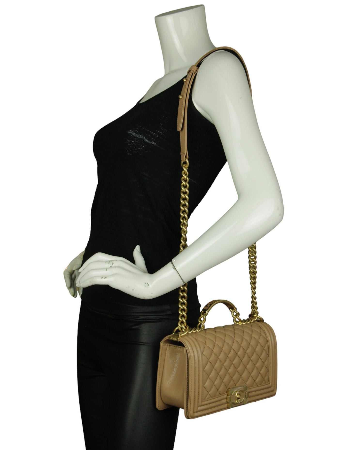 Chanel 2023 NWT Dark Beige Caviar Handbag - Rovelle Bags