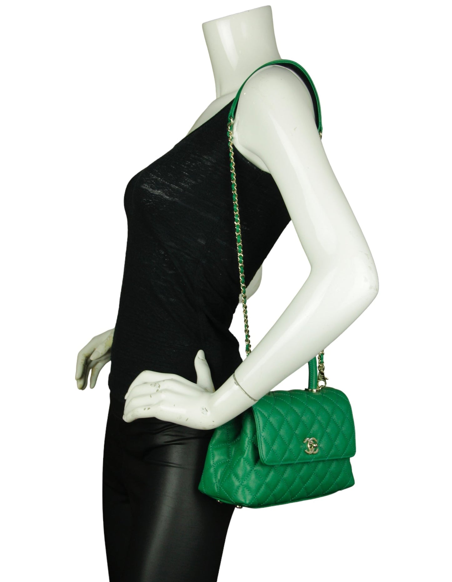 Chanel 2024 Green Caviar Mini Coco Flap Bag - Rovelle Bags