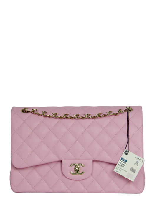 Chanel Lilac Caviar Leather Quilted Classic Flap Bag - Rovelle Bags