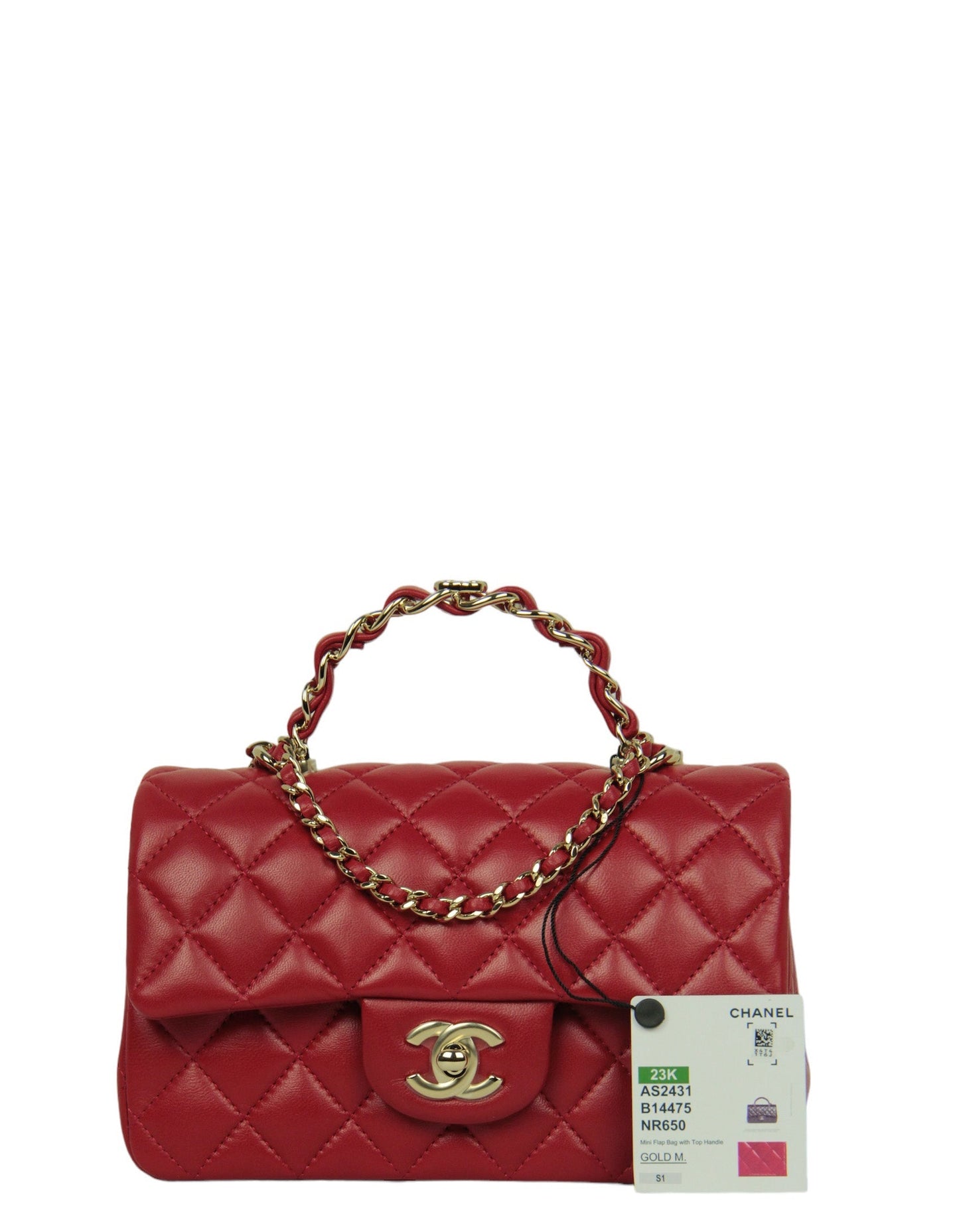 Chanel NWT Red Lambskin Quilted Mini Flap Bag - Rovelle Bags