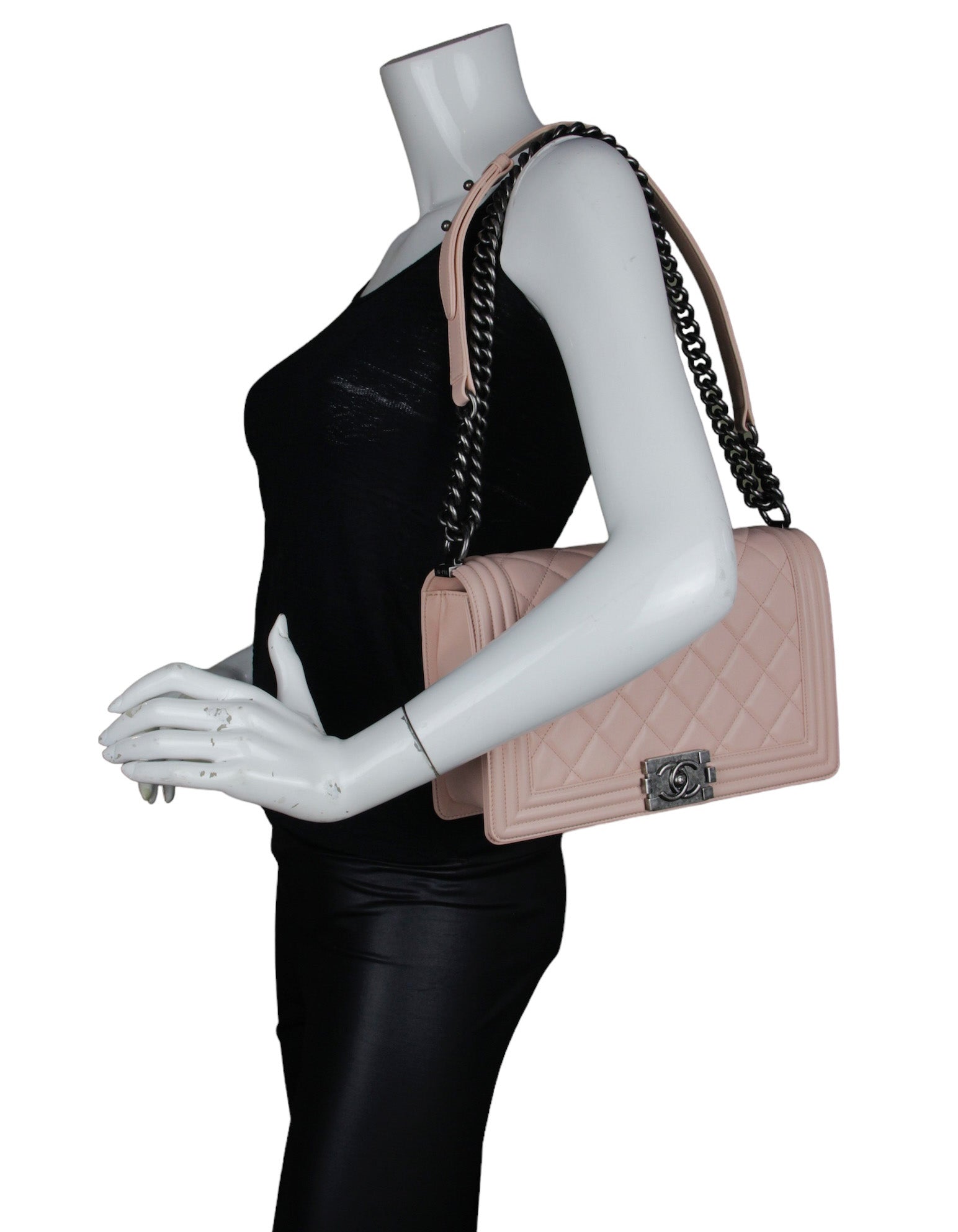 Chanel Pink Lambskin Leather New Medium Handbag - Rovelle Bags