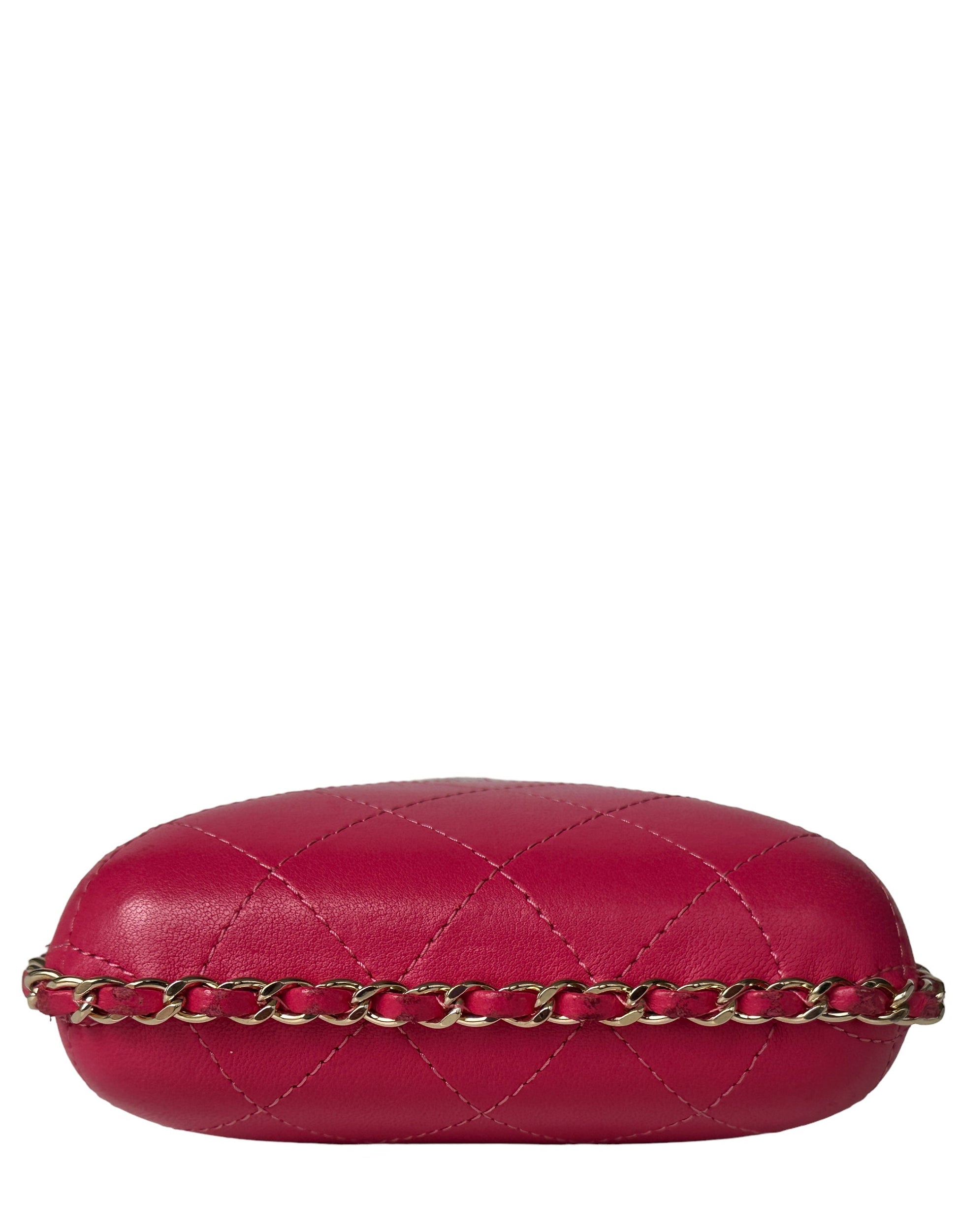 Chanel Pink Lambskin Chain Around Phone Crossbody Bag - Rovelle Bags