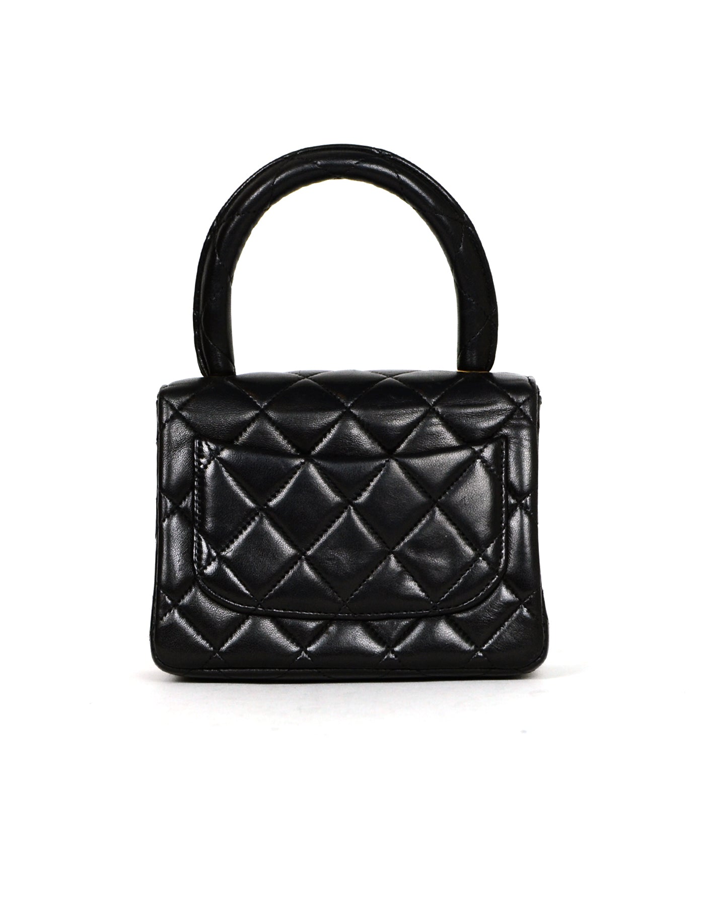 Chanel '90s Black Lambskin Leather Quilted Flap Bag - Rovelle Bags