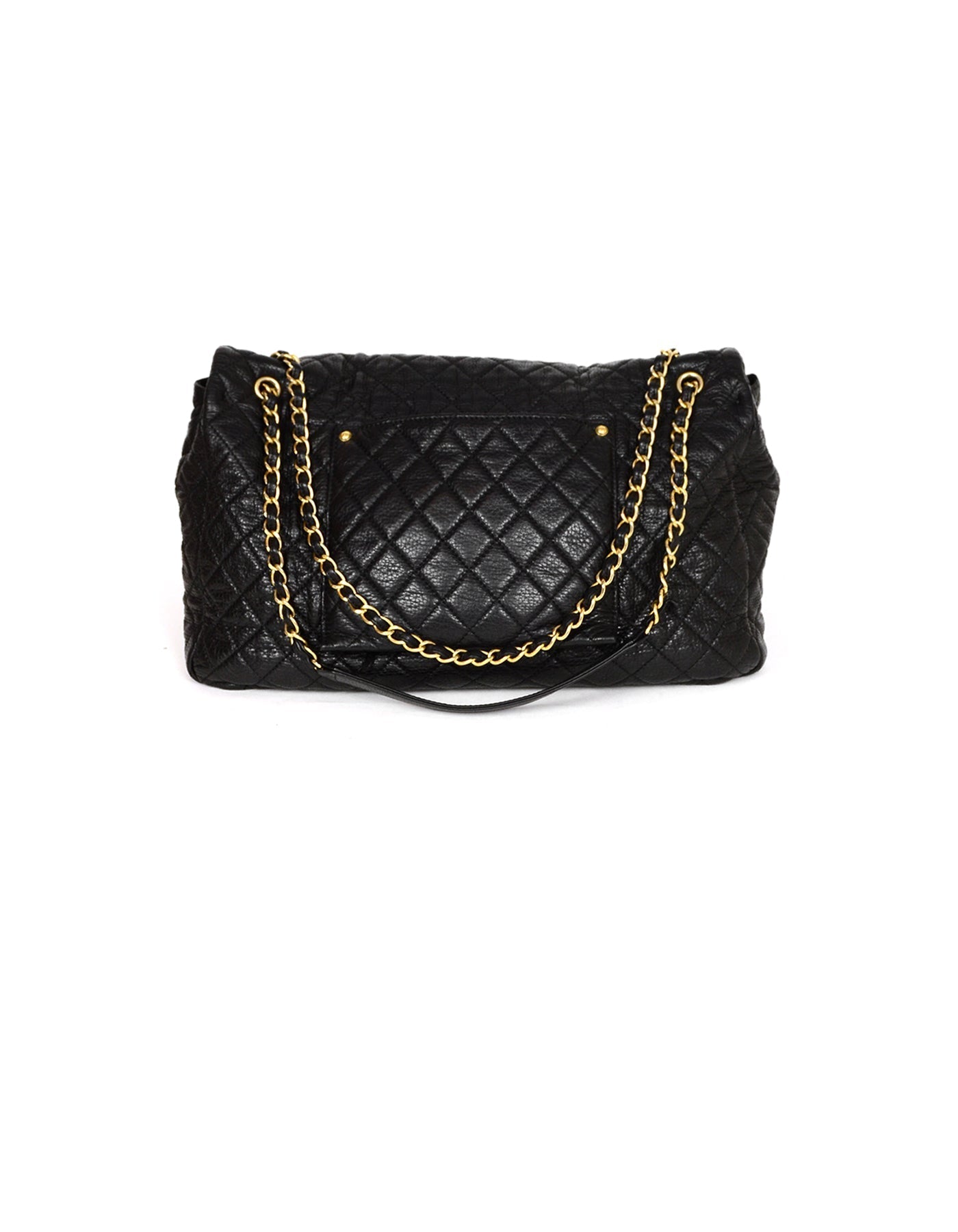 Chanel Black Calfskin Leather Airlines XXL Flap Bag - Rovelle Bags